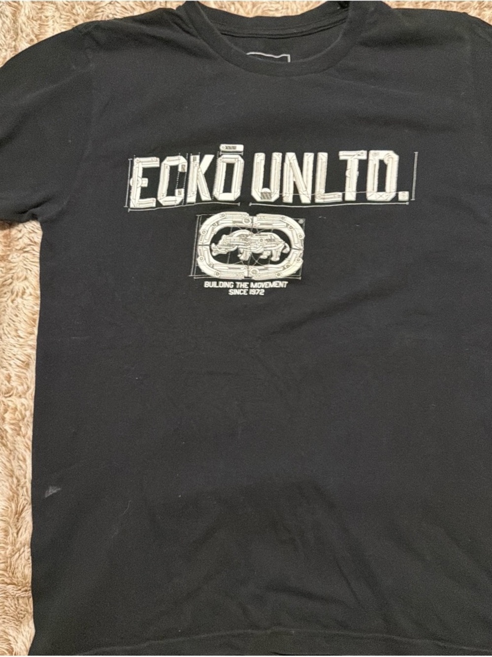 Ecko Unlimited Black Tee with White Logo Graphic